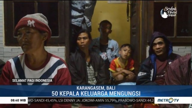 50 KK Mengungsi Akibat Erupsi Gunung Agung