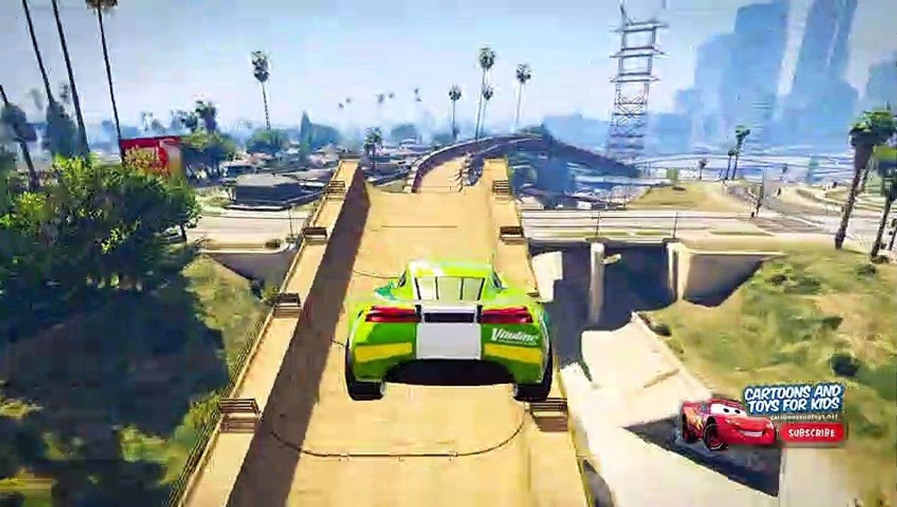 CARS 3 NEXT GEN VS STOCK CARS RAMP JUMP CHALLENGE (Cars 3 Lightning Mcqueen)