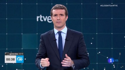 Pablo Casado en el debate a cuatro de TVE