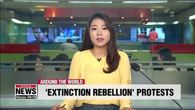 Climate change activists continue their protest at London's Natural History Museum