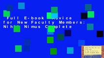 Full E-book  Advice for New Faculty Members: Nihil Nimus Complete
