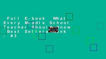 Full E-book  What Every Middle School Teacher Should Know  Best Sellers Rank : #3