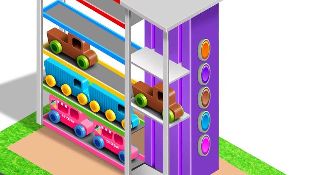 Learn Colors with Multi-Level Parking Toy Street Vehicles - Colors Collection for Children