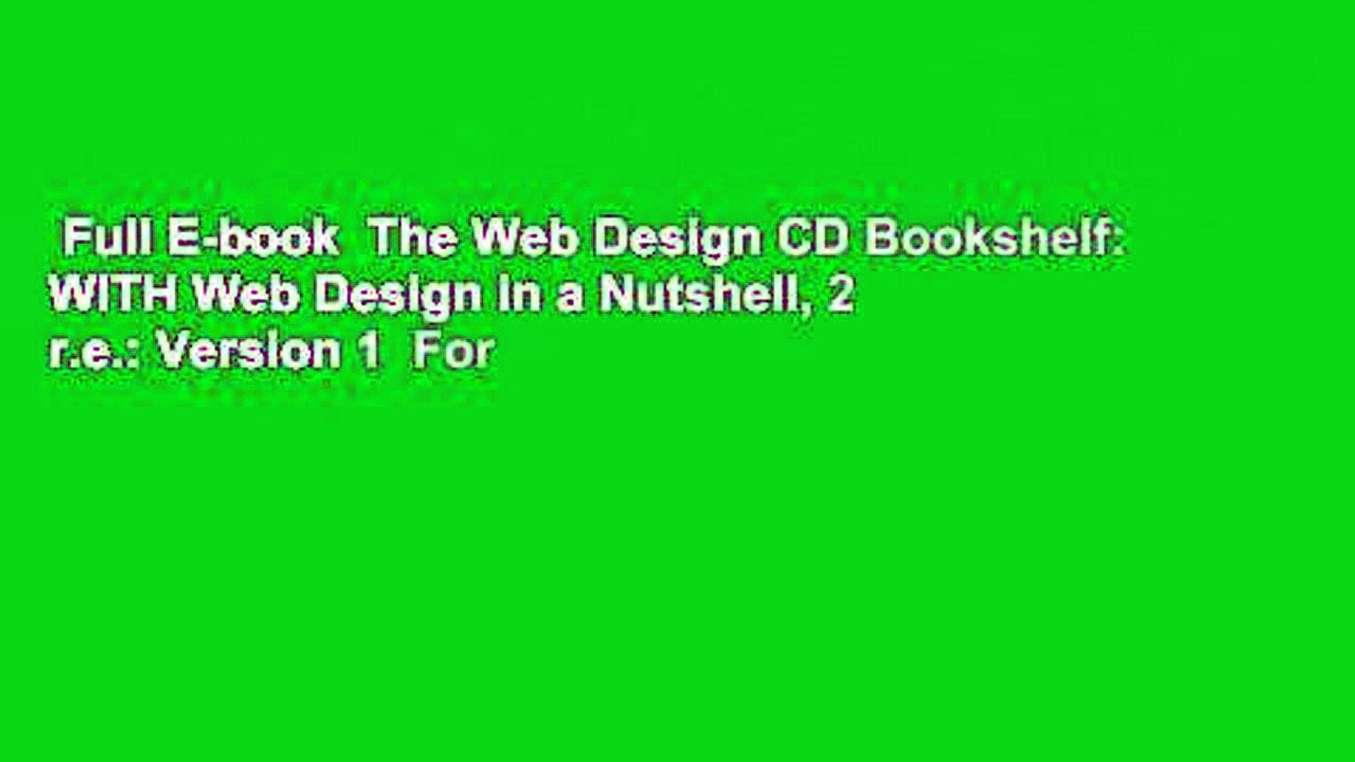 Full E Book The Web Design Cd Bookshelf With Web Design In A