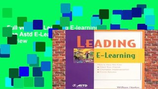 Full version  Learning E-learning (The Astd E-Learning Series)  Review