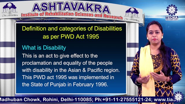 Ms. Babli Sharma | Categories Of Disability | AIRSR | TIAS | TECNIA TV