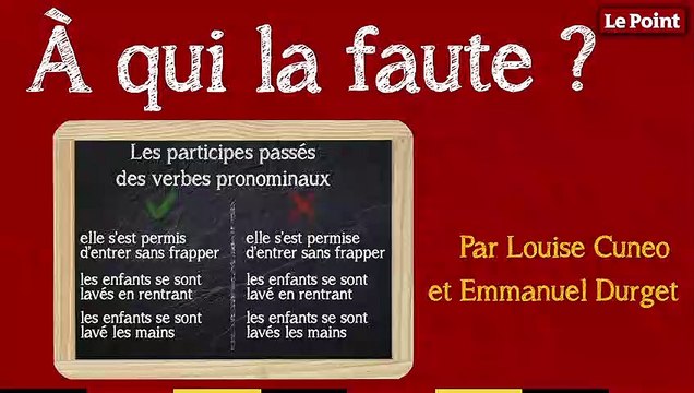 À qui la faute ? #6 : les participes passés des verbes pronominaux