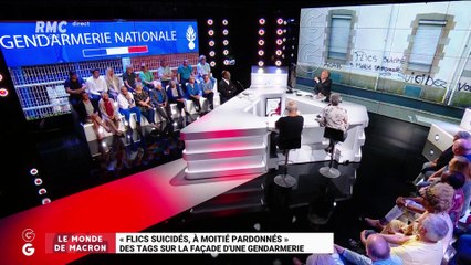 Le monde de Macron : "Flics suicidés, à moitié pardonnés", des tags sur la façade d'une gendarmerie - 23/04