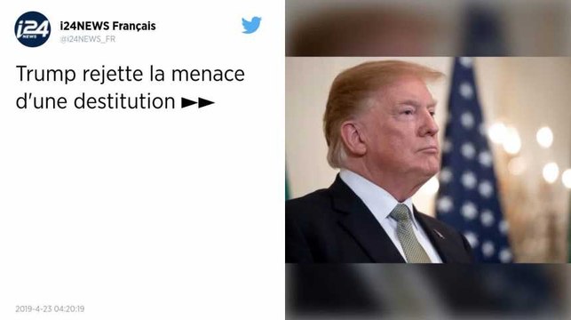 Donald Trump rejette la menace d’une destitution