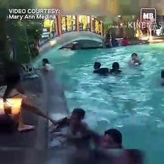 Family swimming experiences 6.1-magnitude earthquake in Pampanga Philippines
