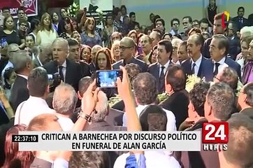 Critican a Barnechea por discurso político en funeral de Alan García
