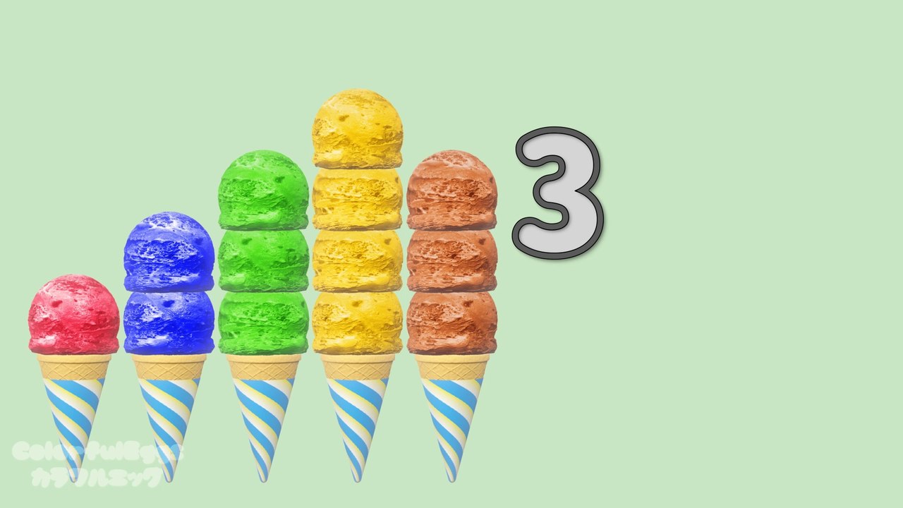 Baby Kids educational animation Let's remember numbers Ice cream - ColorfulEggs-CH