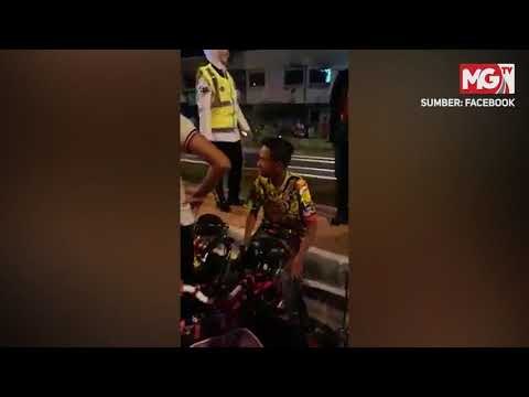 Aksi bahaya geng basikal atas jambatan. Tetapi..