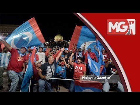 Penyokong Pakatan Harapan Meraikan Kemenangan dengan Aman