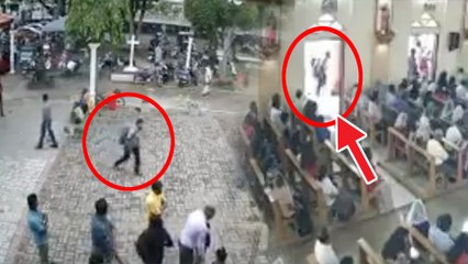 சர்ச்சில் குண்டு வைத்த தீவிரவாதி இவரா? போலீஸ் வெளியிட்ட வீடியோ