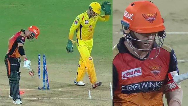IPL2019 CSK vs SRH: David Warner stumped by MS Dhoni, Warner Doesn't bother for reply|वनइंडिया हिंदी