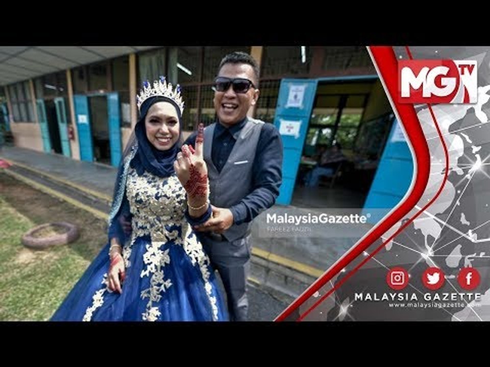 TERKINI : Pengantin Curi Tumpuan ketika Hari Mengundi  pada Hari Bersanding