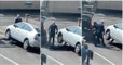 Ladrões roubam catalisador de um carro no meio da estrada em plena luz do dia