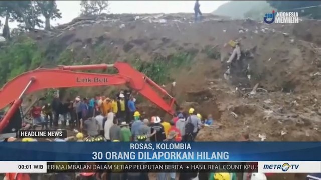 17 Orang Tewas Tertimbun Tanah Longsor di Kolombia