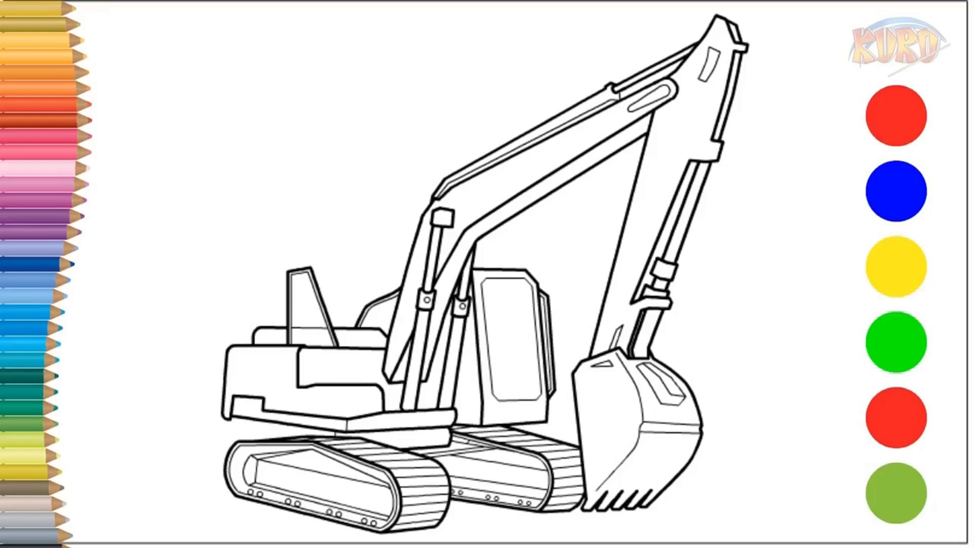 Learn To Draw And Coloring Excavator Belajar Menggambar Dan