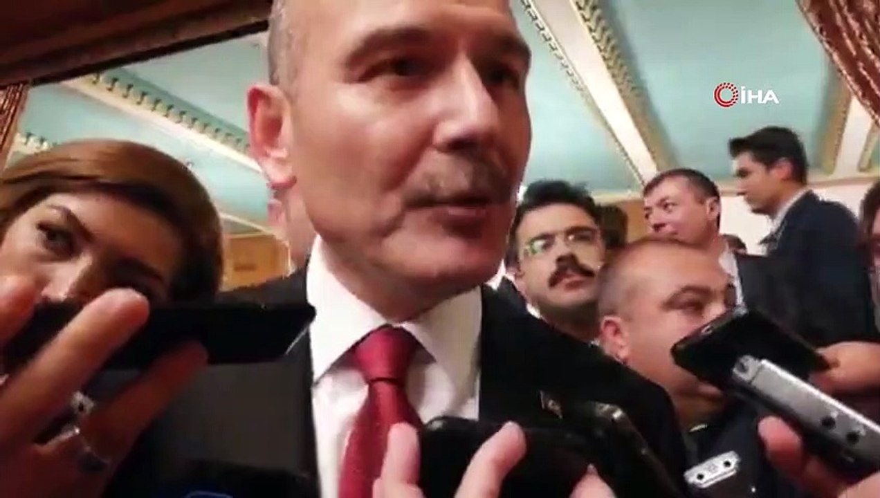 İçişleri Bakanı Soylu, TBMM 23 Nisan resepsiyonunda gazetecilerin sorularını cevapladı
