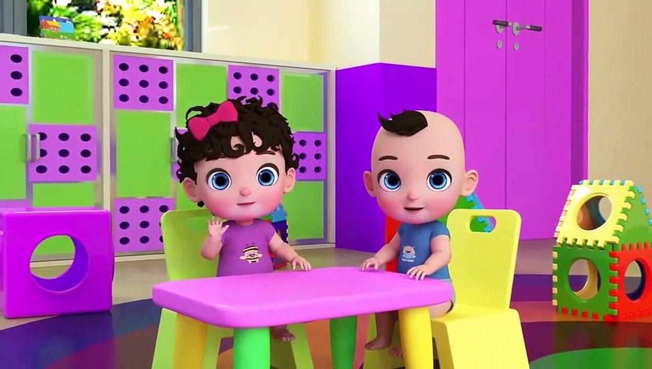 Little kids are reading and spelling names of animals on the surprise toy cubes