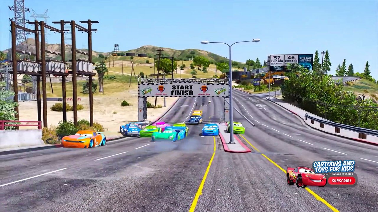 CARS 3 NEXT GEN vs STOCK CARS STREET RACE (Cars Lightning Mcqueen)