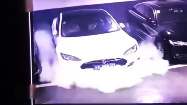 A Tesla Model S burst into flames out of nowhere
