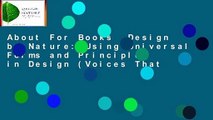 About For Books  Design by Nature: Using Universal Forms and Principles in Design (Voices That