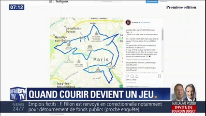 Ces coureurs s'amusent à réaliser un dessin durant leur jogging, on appelle ça le "GPS drawing"