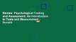 Review  Psychological Testing and Assessment: An Introduction to Tests and Measurement - Ronald