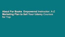 About For Books  Empowered Instructor: A-Z Marketing Plan to Sell Your Udemy Courses for Top
