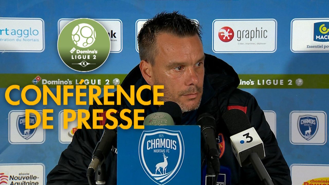Conférence de presse Chamois Niortais - Gazélec FC Ajaccio (1-1) : Pascal PLANCQUE (CNFC) - Hervé DELLA MAGGIORE (GFCA) - 2018/2019