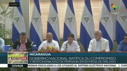 Gob. de Nicaragua ratifica compromiso de permanecer en mesa de diálogo