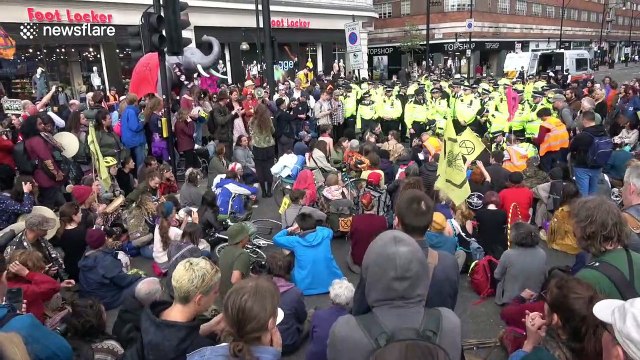 Police arrest Extinction Rebellion activists at Marble Arch in London