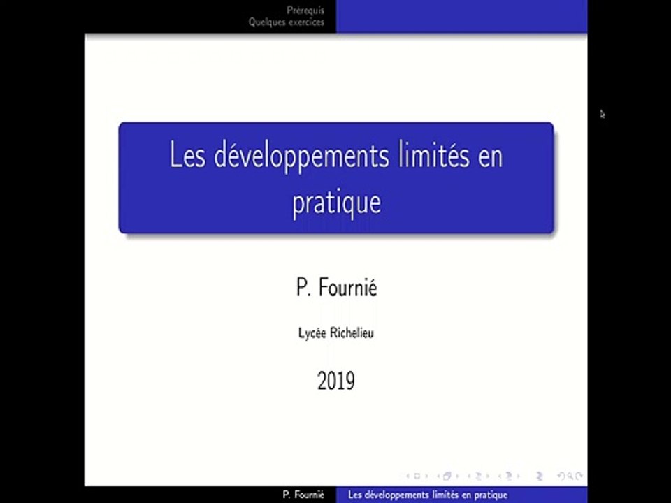 Calcul pratique de développements limités