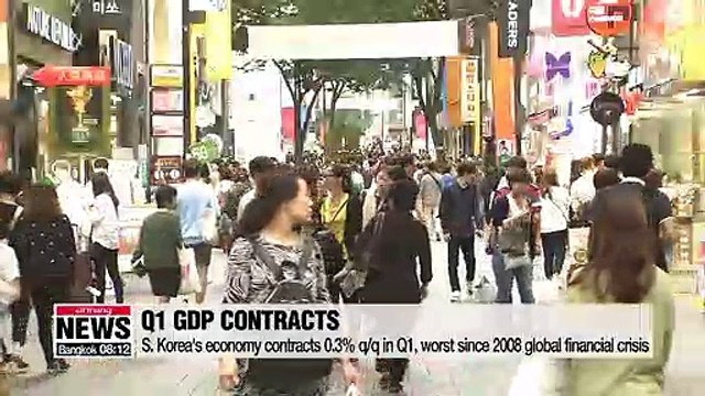 S. Korea's GDP contracts 0.3% q/q in Q1