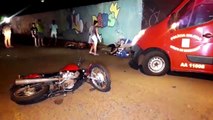 Colisão entre motos deixa homem ferido; Câmera flagrou batida