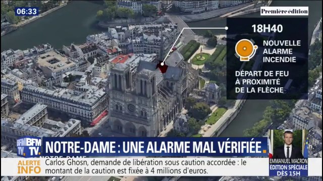 Notre-Dame: il y a bien eu une erreur humaine dans la vérification de la première alerte incendie
