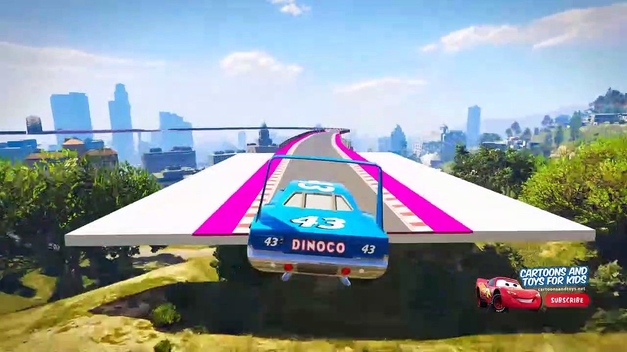 CARS 3 STOCK CARS CITY JUMP CHALLENGE (Cars 3 Lightning Mcqueen)