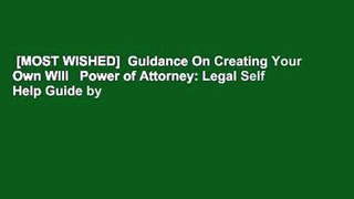 [MOST WISHED]  Guidance On Creating Your Own Will   Power of Attorney: Legal Self Help Guide by