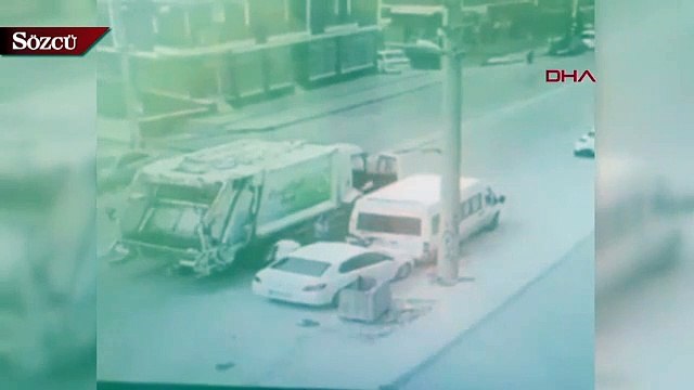 Temizlik görevlisinin ölümden döndüğü kaza güvenlik kamerasında