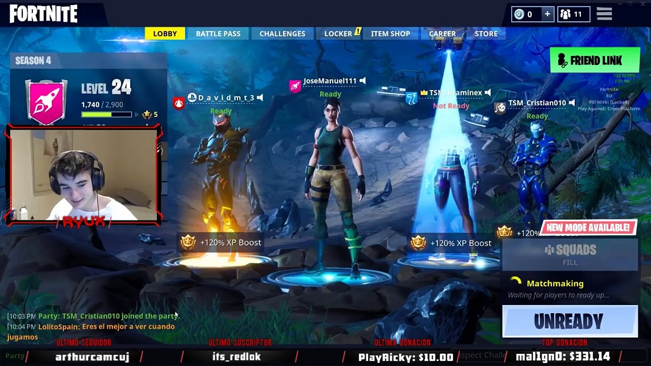 ¡ME HAGO PASAR POR NOOB Y LES GANO LA PARTIDA! 4  FORTNITE  Ryux