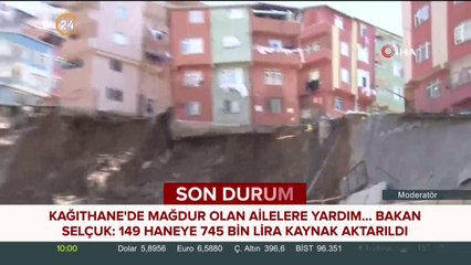Kağıthane'de mağdur olan ailelere yardım