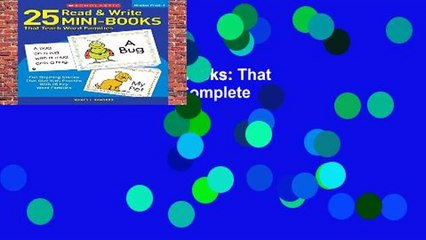 25 Read   Write Mini-Books: That Teach Word Families Complete
