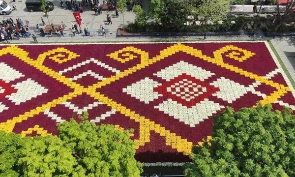 Sultanahmet'e 1460 metrekarelik lale halı