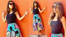 Hina Khan steels lime light in tank top & graffiti skirt: Check Out Here |FilmiBeat