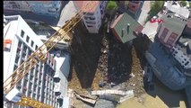 Kağıthane'de 4 Katlı Binanın Çökme Anının Havadan Görüntüleri