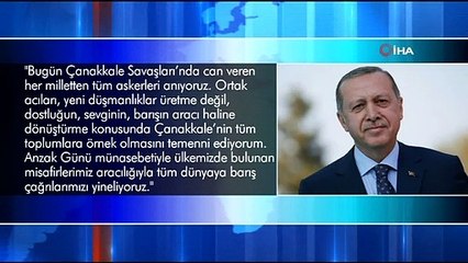 Cumhurbaşkanı Erdoğan'dan Anzak Günü mesajı