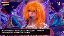 N'oubliez pas les paroles : Nagui et sa choriste se moquent de Mylène Farmer (vidéo)
